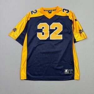 Vintage Starter Michigan Wolverines Football Jersey Size Large Blue Yellow y2k